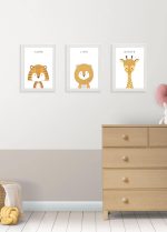lot de 3 tableau safari