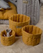 lot de 3 Paniers gigognes Jaune moutarde