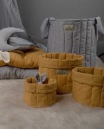 lot de 3 Paniers gigognes Jaune moutarde