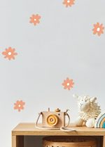Stickers muraux fleurs terracotta