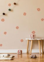 Stickers muraux fleurs terracotta