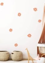 Stickers muraux fleurs terracotta