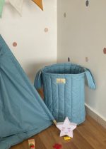 Grand panier de rangement sea bleu