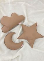 Lot de 3 coussins terracotta : nuage, étoile, lune