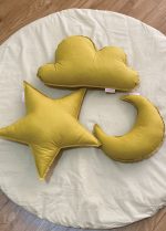 Lot de 3 coussins jaune moutarde