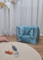 teddey le Fauteuil pouf pour bébé bleu marine vert eau