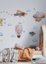 Sticker montgolfieres et avion