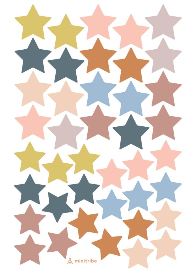 Stickers étoiles colorées