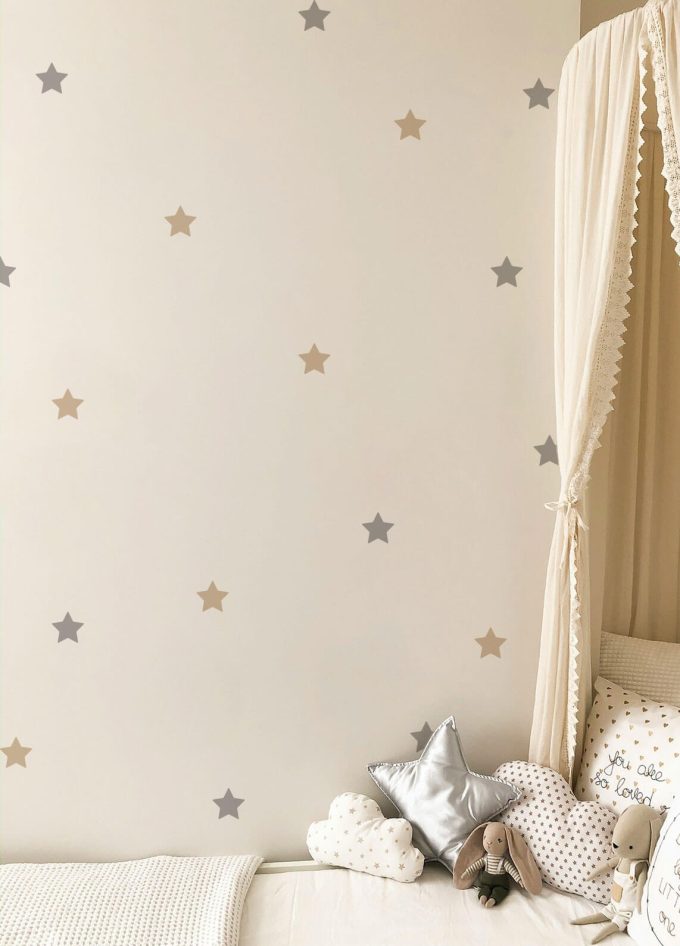 Stickers étoiles beige- gris