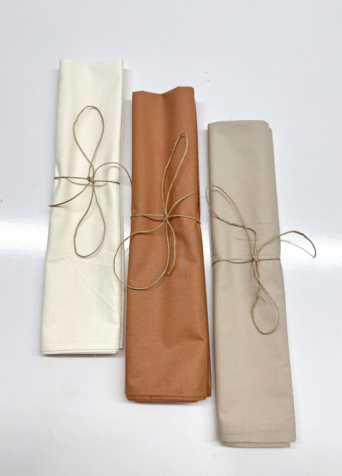 Lot de 3 langes en coton – Beige, Terracotta et Off White