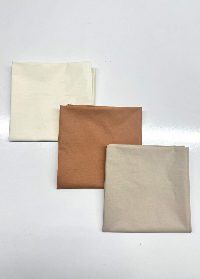Lot de 3 langes en coton – Beige, Terracotta et Off White